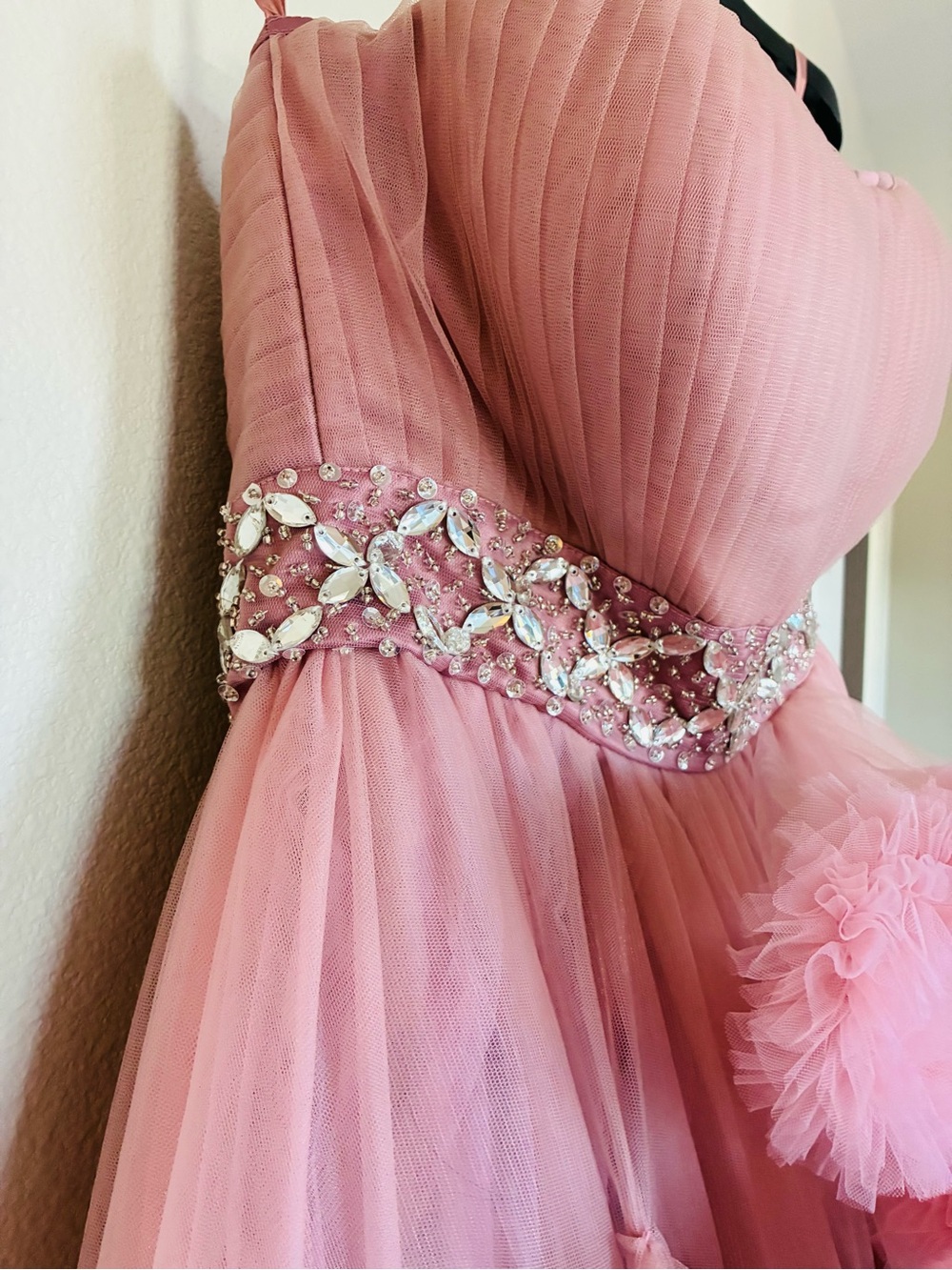 Statement Pink Ruffle Gown | One Size - Picture 5 of 11